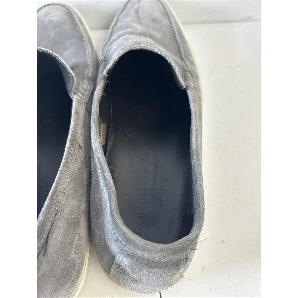 TO BOOT NEW YORK Adam Derrick Made in Italy Grey Suede Loafers Men's Size 11 US